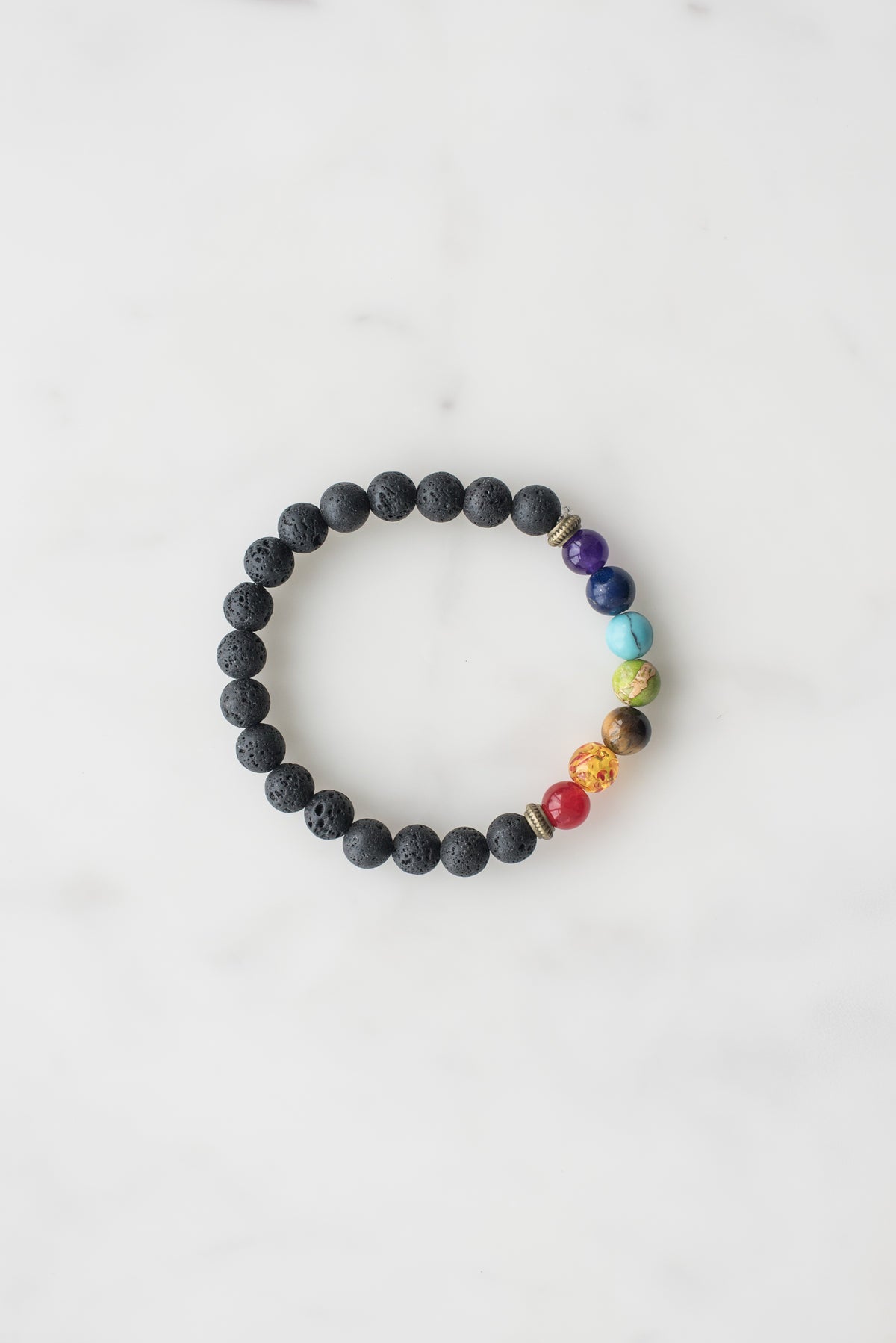 Seven chakra beaded gemstone bracelet
