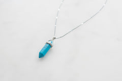 Blue gemstone pendant necklace