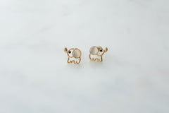 Elephant charm dangle earrings