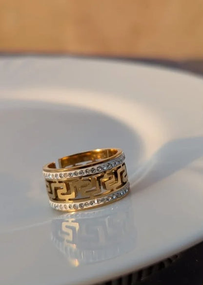 luxury stone  adjustable ring
