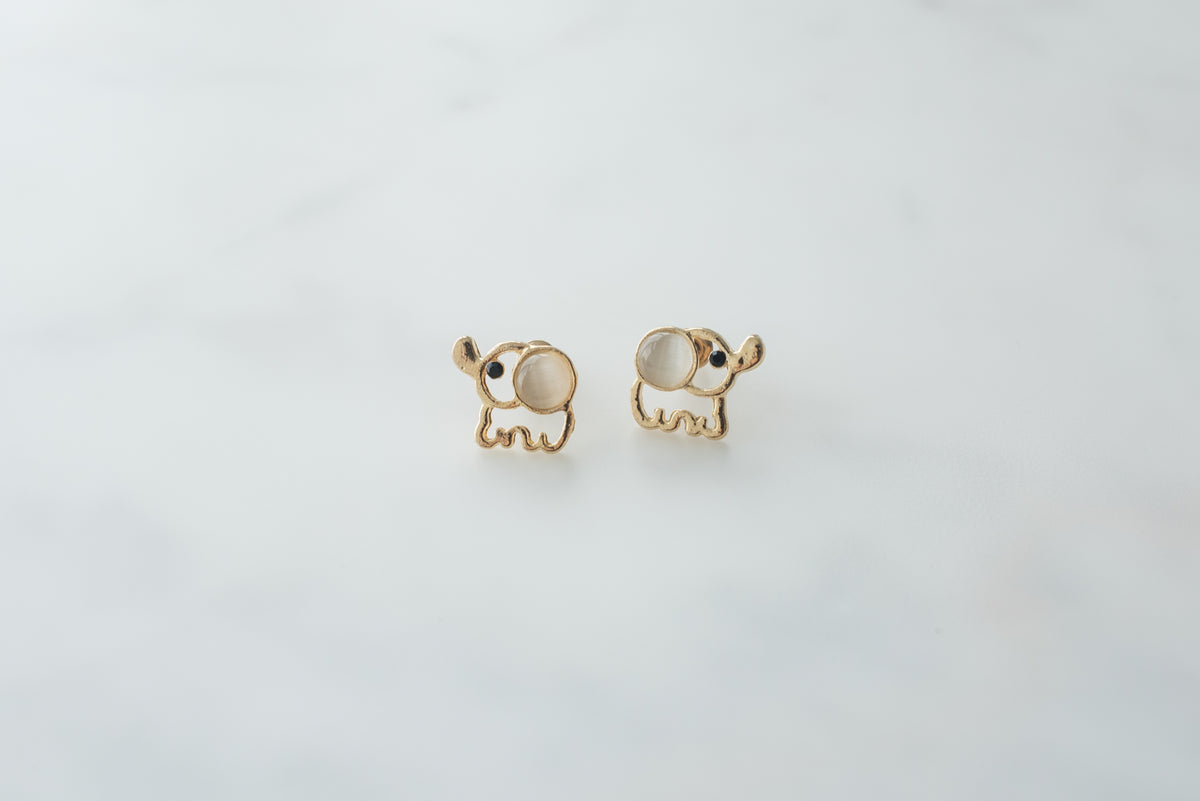 Elephant charm dangle earrings
