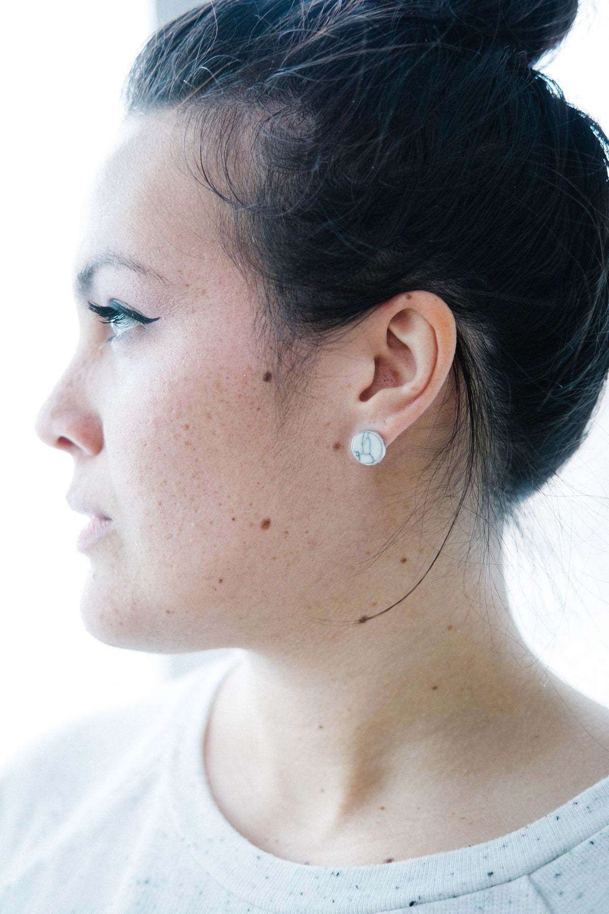 Marble effect stud earrings