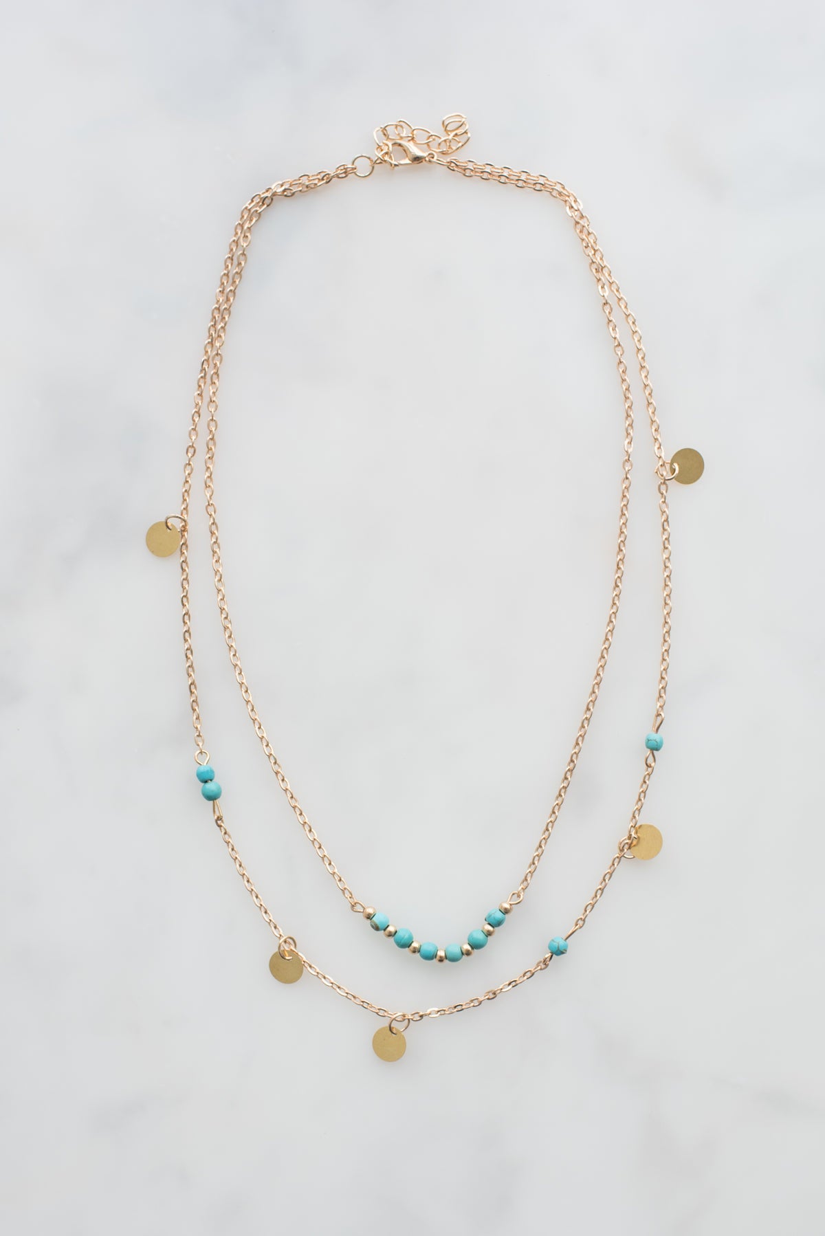 Layered gold necklace